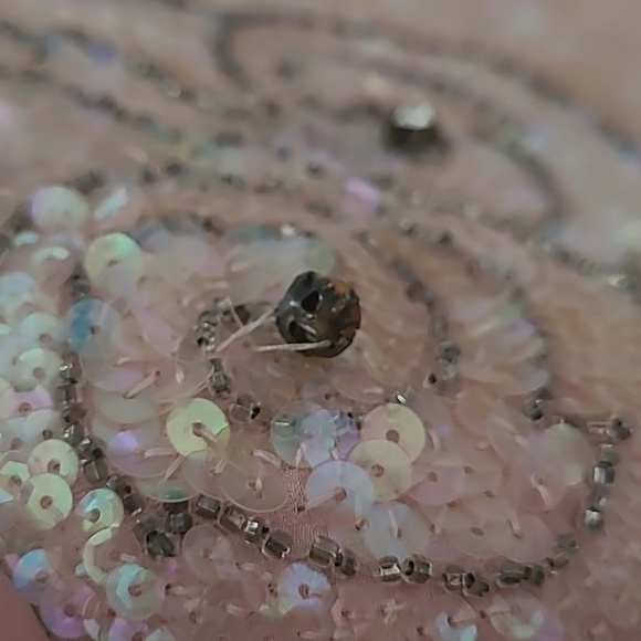 Vintage d'ore by Della Roufogali pink silk sequin and bead detail party jacket - Picture 8 of 8